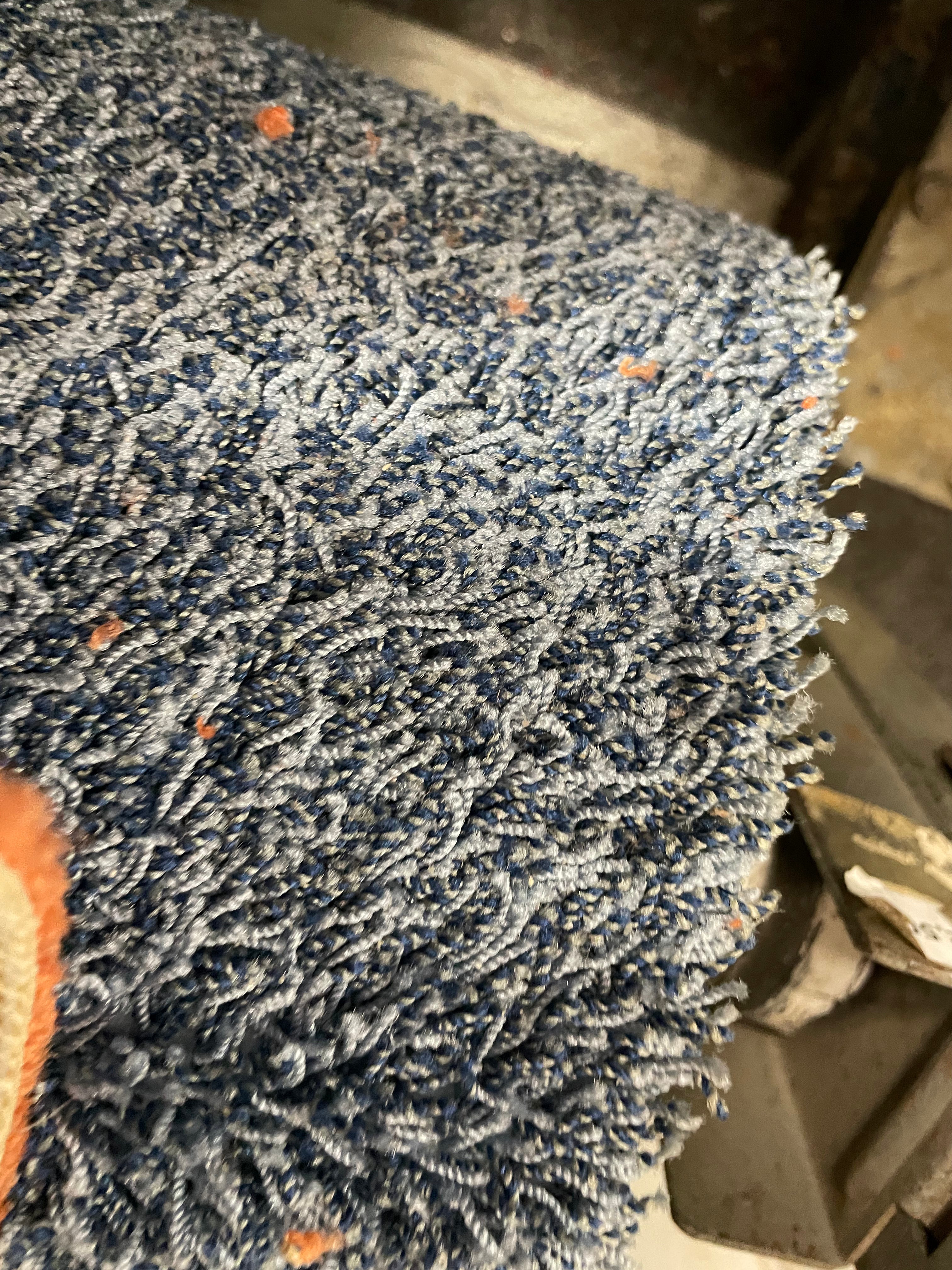 Actie Tapijt Blauw Chinchilla Hoogpolig 400cm Breed