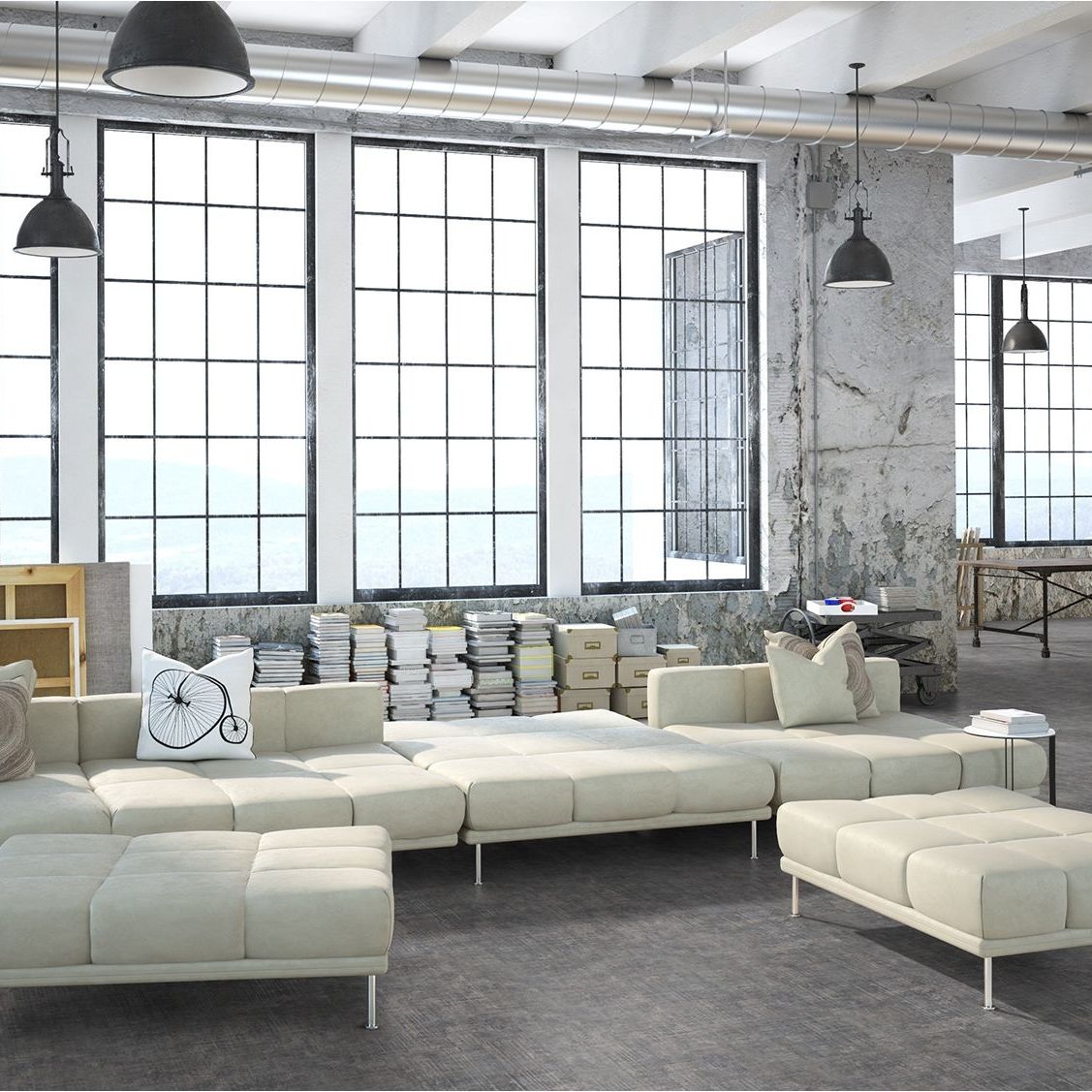 mFLOR Abstract Aspen Grijs 53124 - Plak PVC Vloer