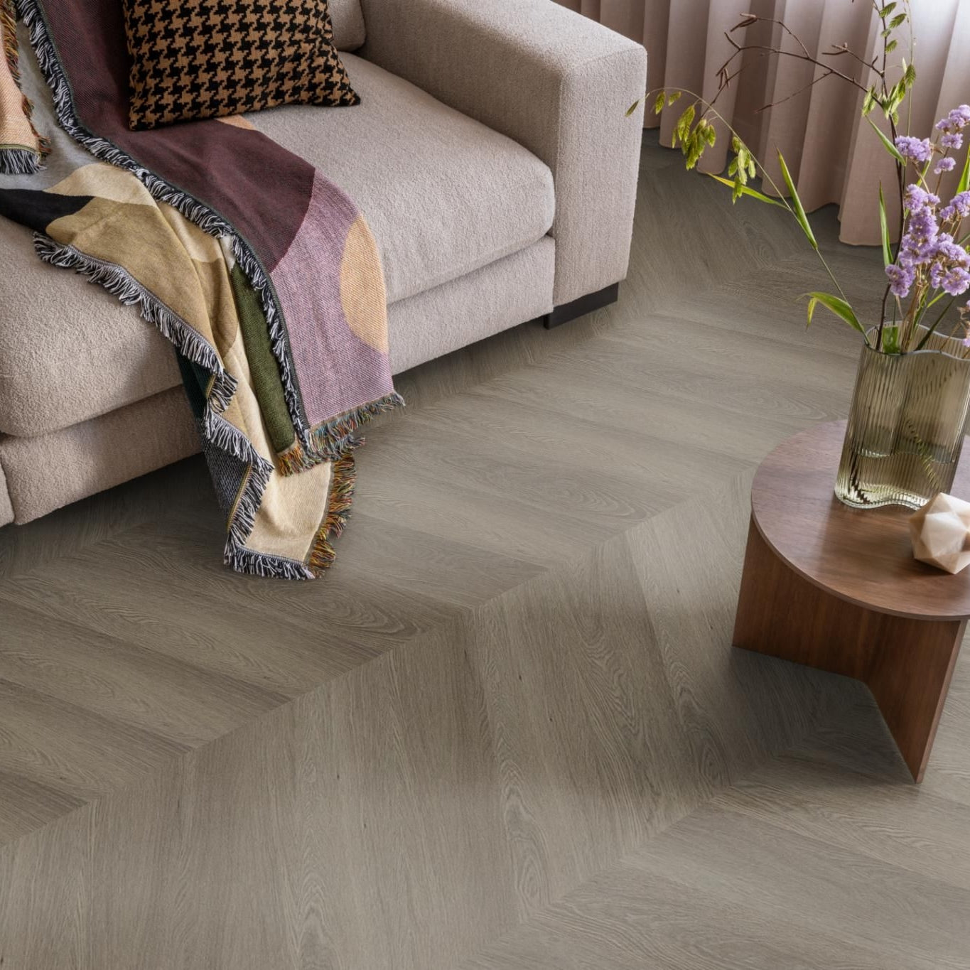 Ambiant Spigato Estino Hongaarse Punt Brown - Plak PVC Vloer