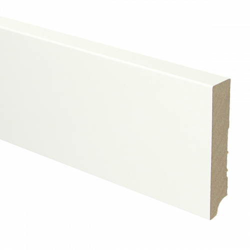 MDF Plint Recht 9cm Wit Gefolied
