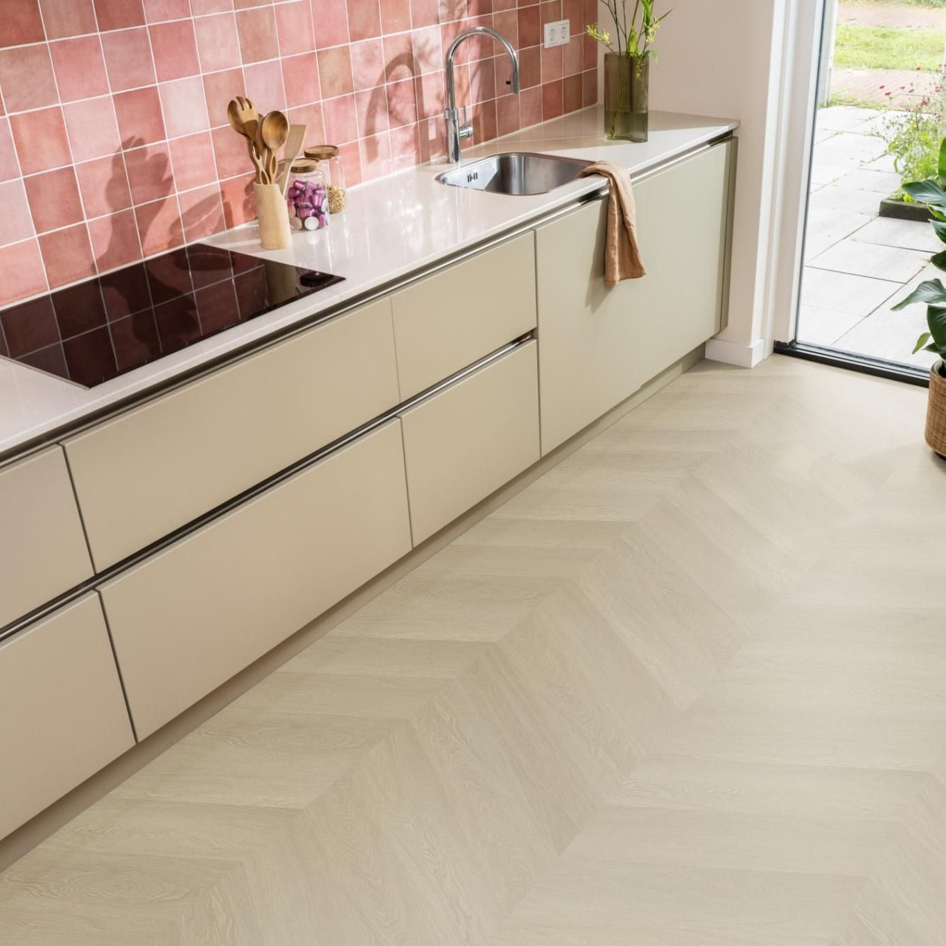 Ambiant Spigato Estino Hongaarse Punt Natural Oak - Plak PVC Vloer