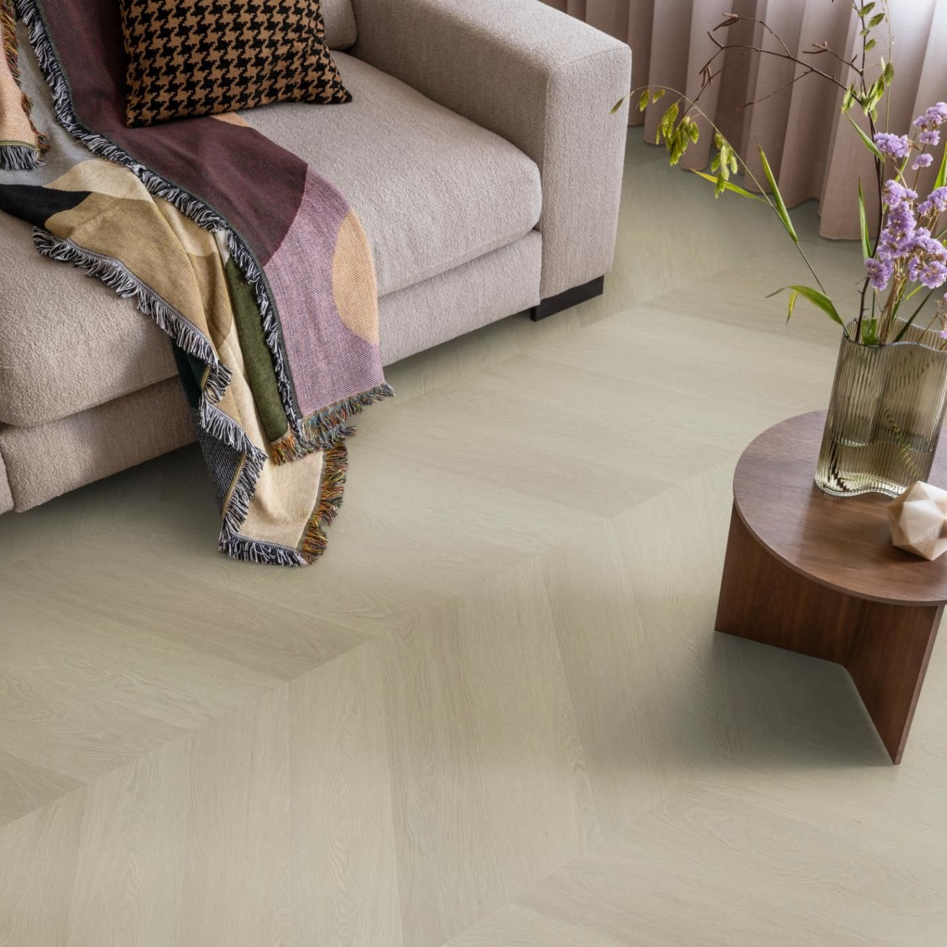 Ambiant Spigato Estino Hongaarse Punt Smoky - Plak PVC Vloer