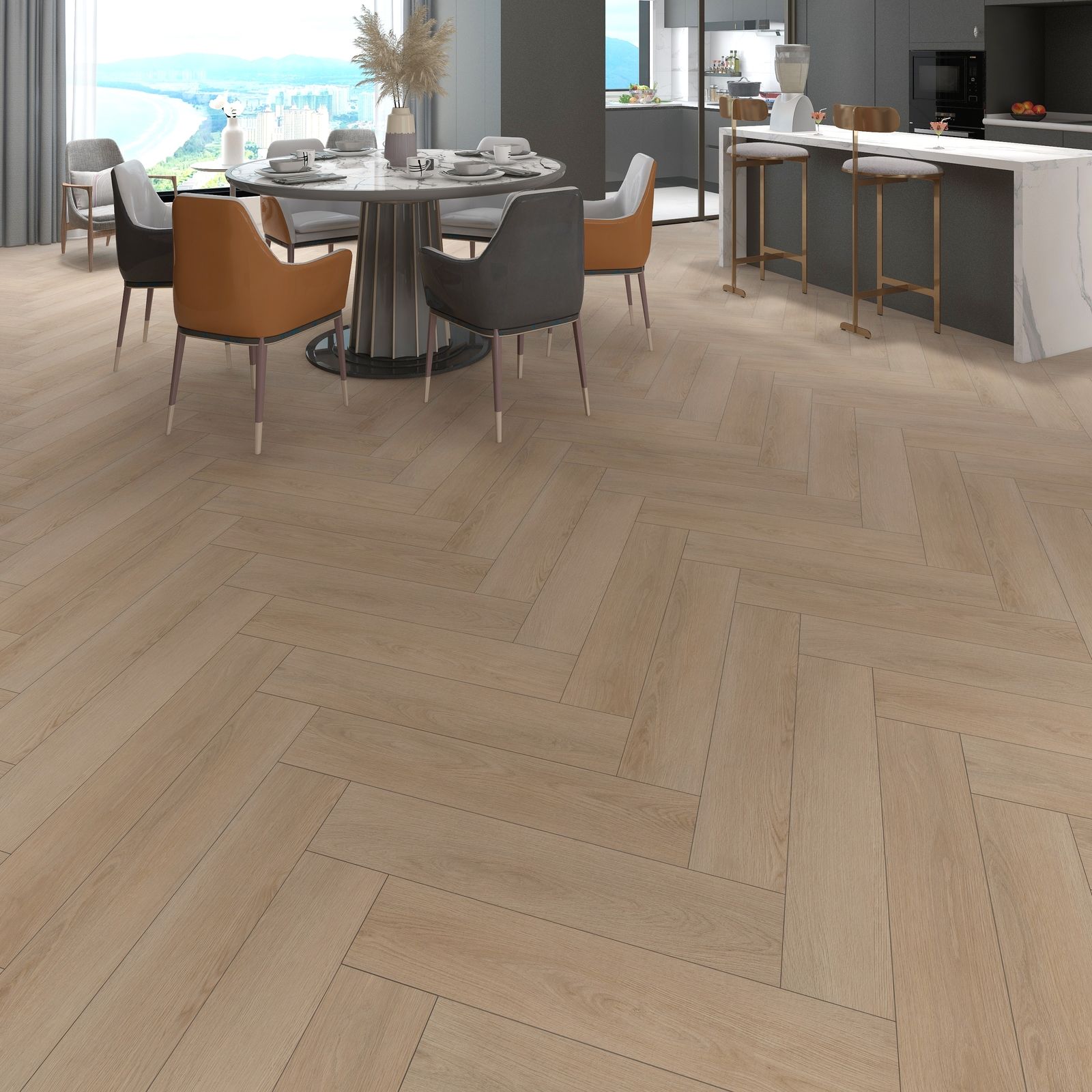 WOOD Visgraat PVC Click Slate Oak WD-204-HB