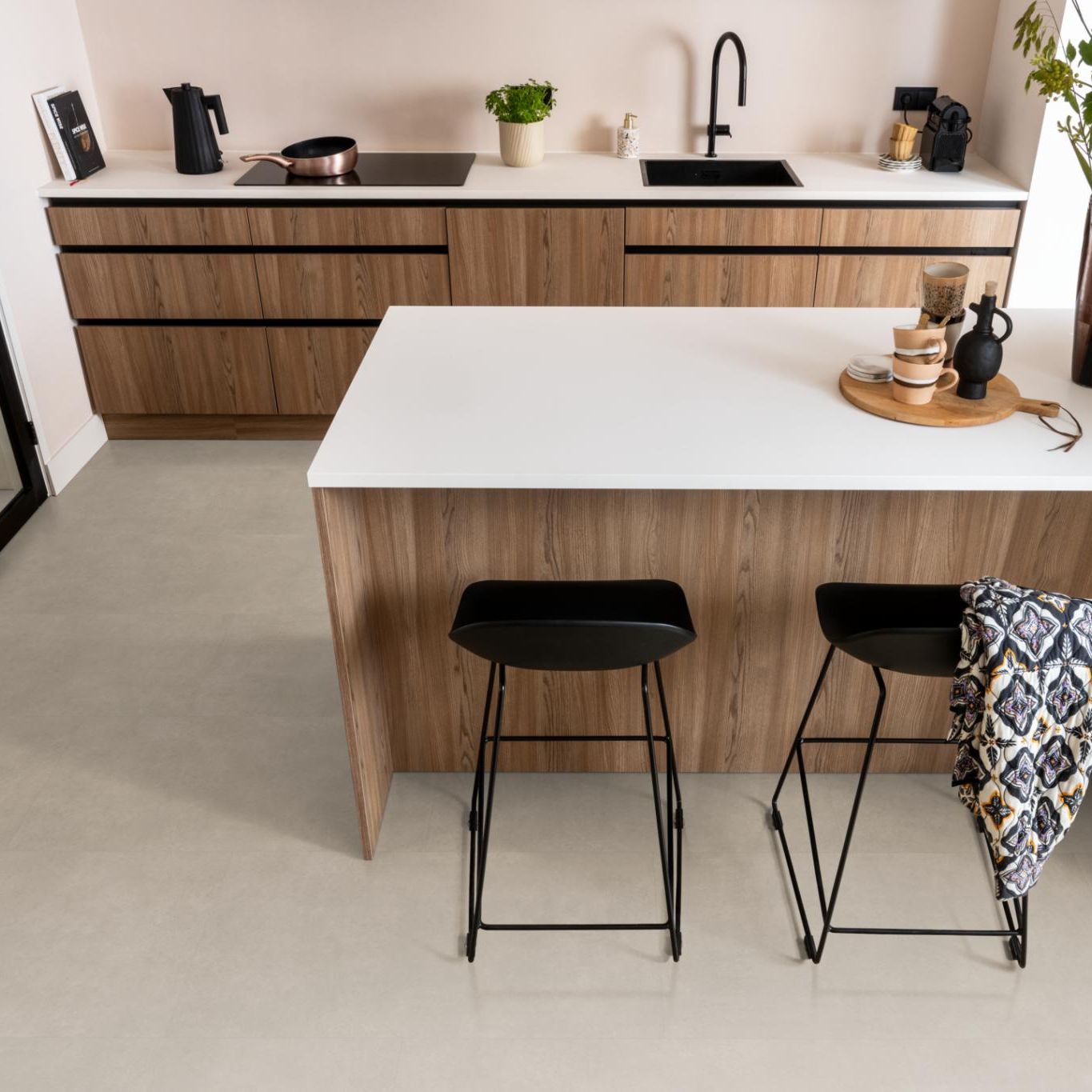 Ambiant Basic Dryback Sand - Plak PVC Vloer