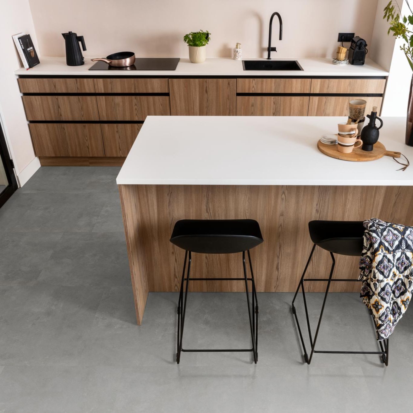 Ambiant Ceramo Dryback Grey - Plak PVC Vloer