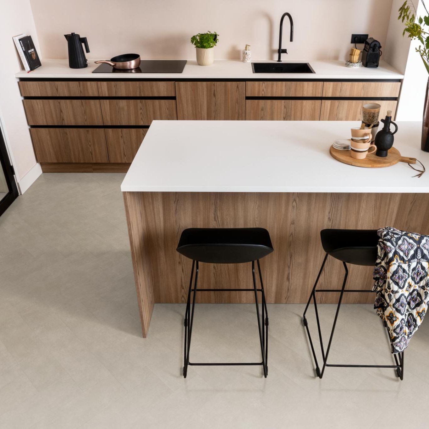 Ambiant Herringbone Dryback Sand - Plak PVC Vloer