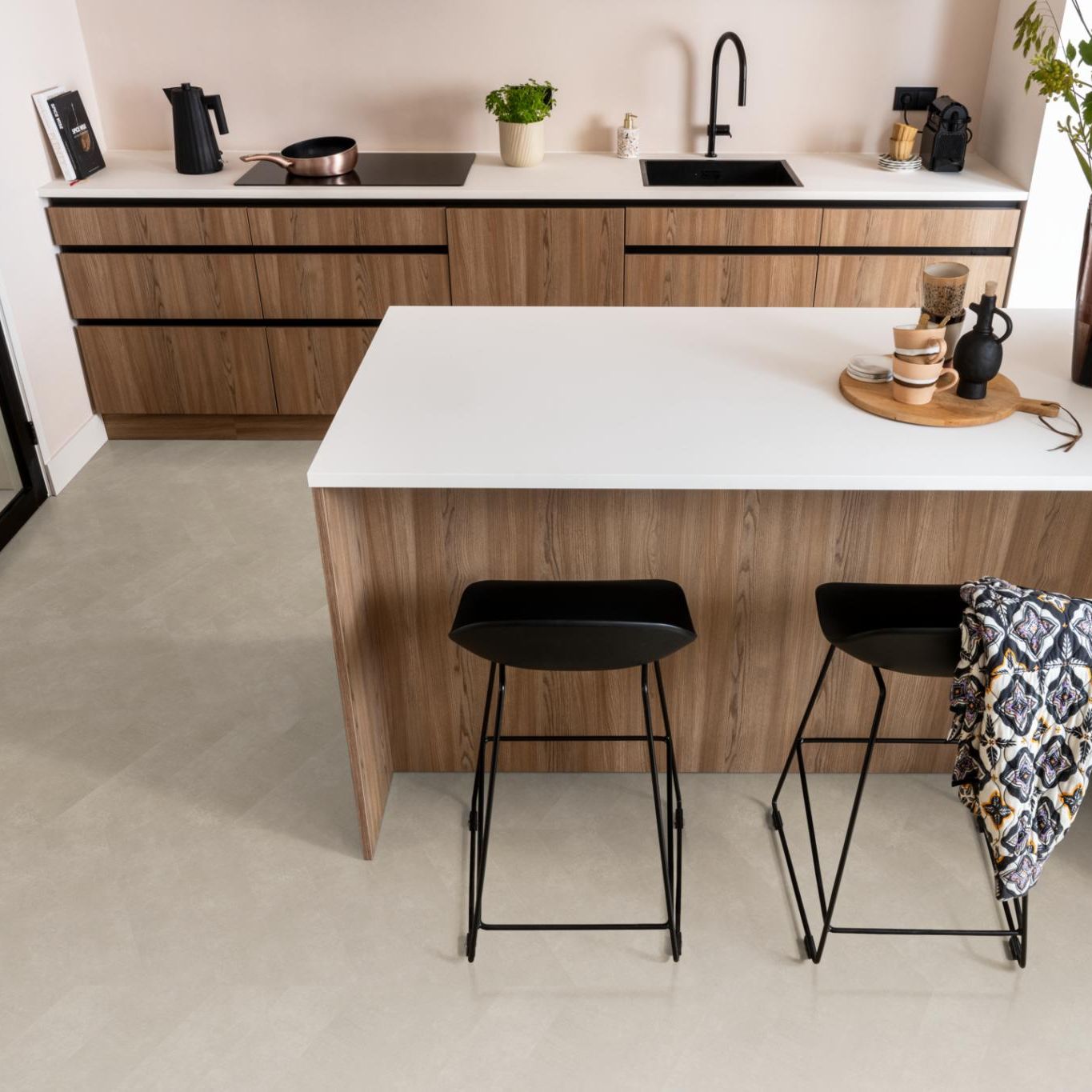 Ambiant Noble Dryback Hongaarse Punt Sand - Plak PVC Vloer