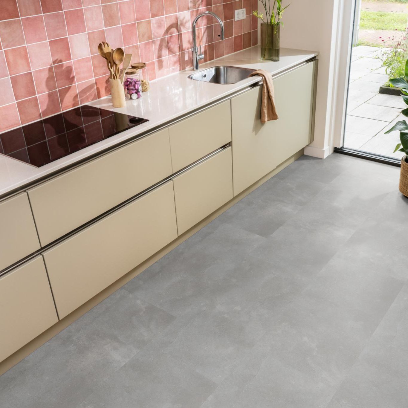 Ambiant Piazzo Dryback Dark Grey - Plak PVC Vloer