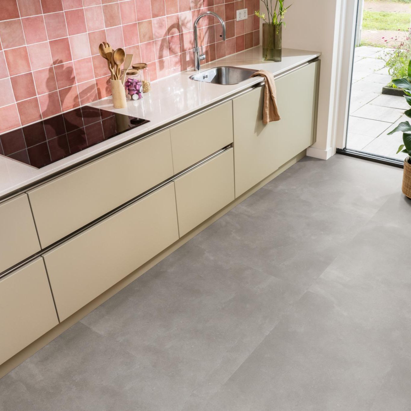 Ambiant Piazzo XL Dryback Warm Grey - Plak PVC Vloer