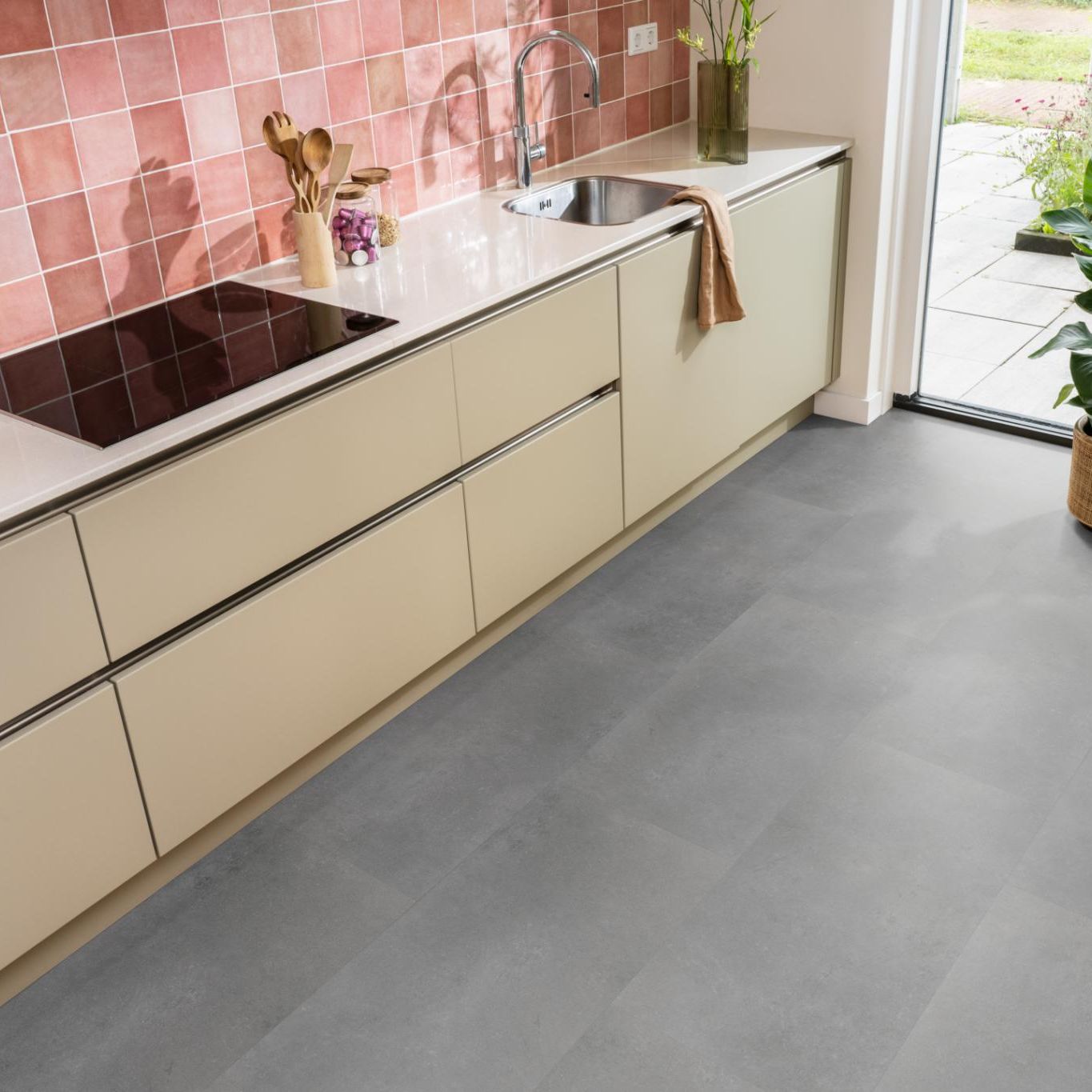 Ambiant Sarino Dryback Dark Grey - Plak PVC Vloer