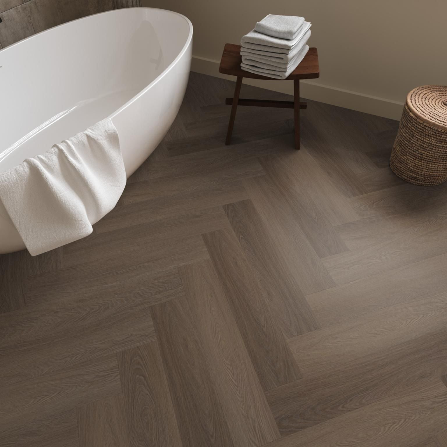 Ambiant Spigato Estino Visgraat Dryback Dark Oak - Plak PVC Vloer