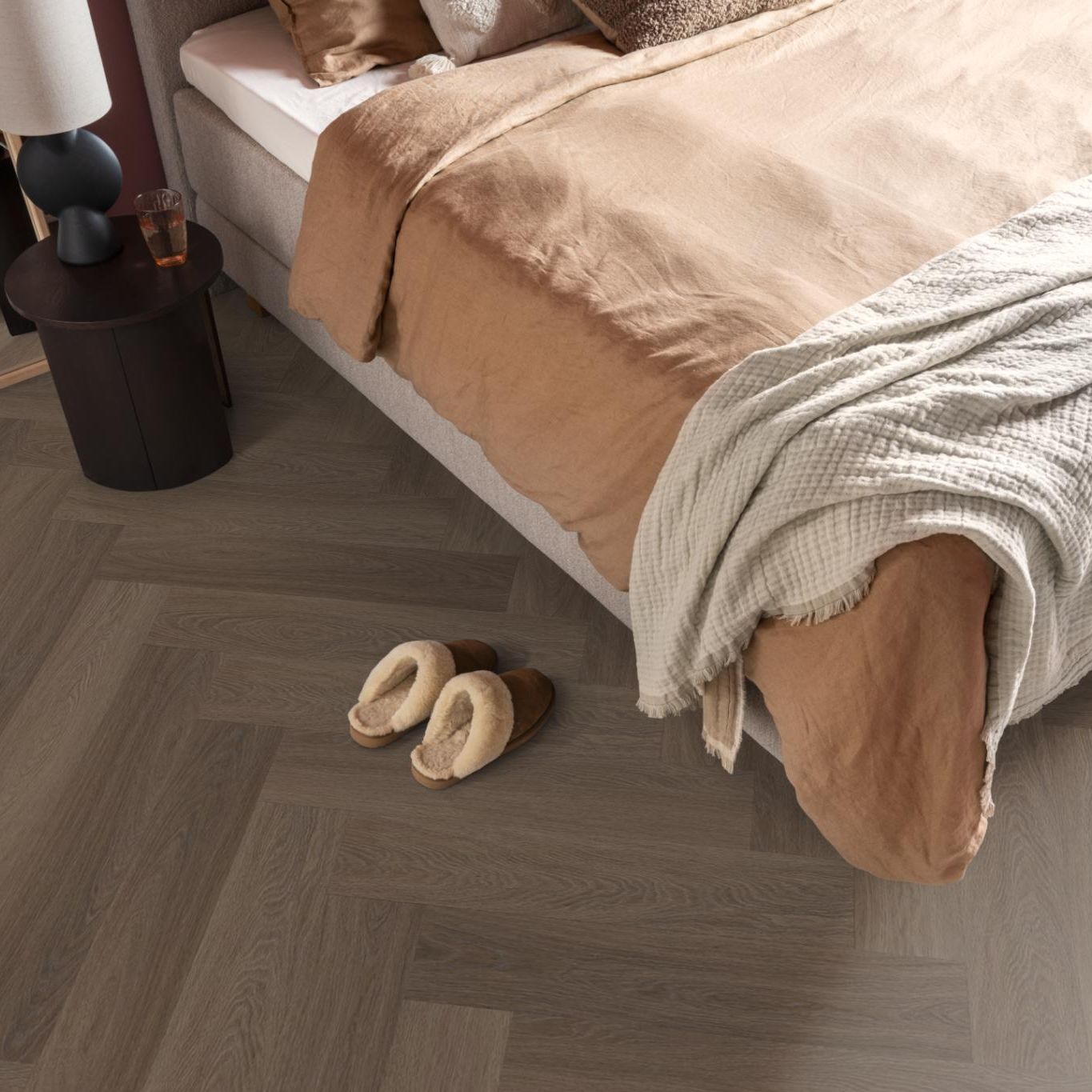Ambiant Spigato Estino Visgraat Dryback Dark Oak - Plak PVC Vloer
