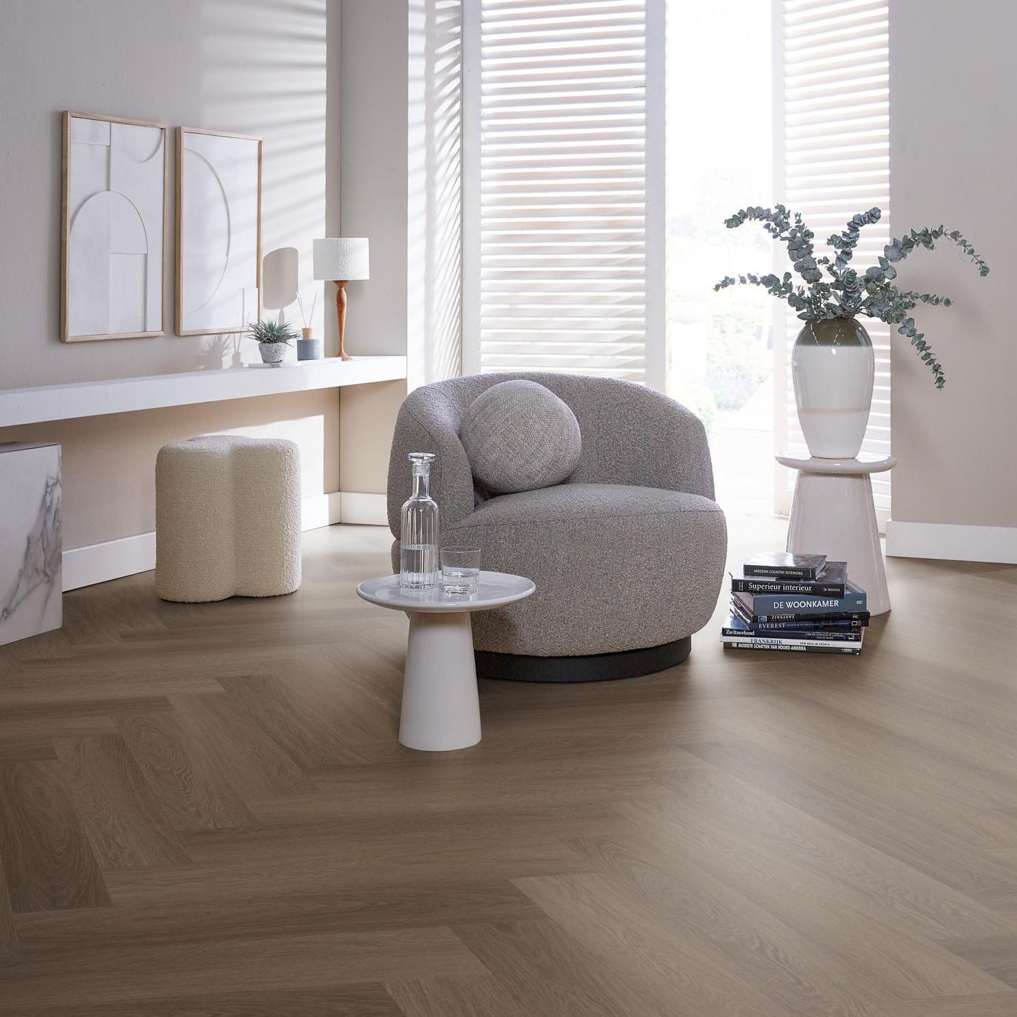 Ambiant Spigato Estino Visgraat Dryback Dark Oak - Plak PVC Vloer