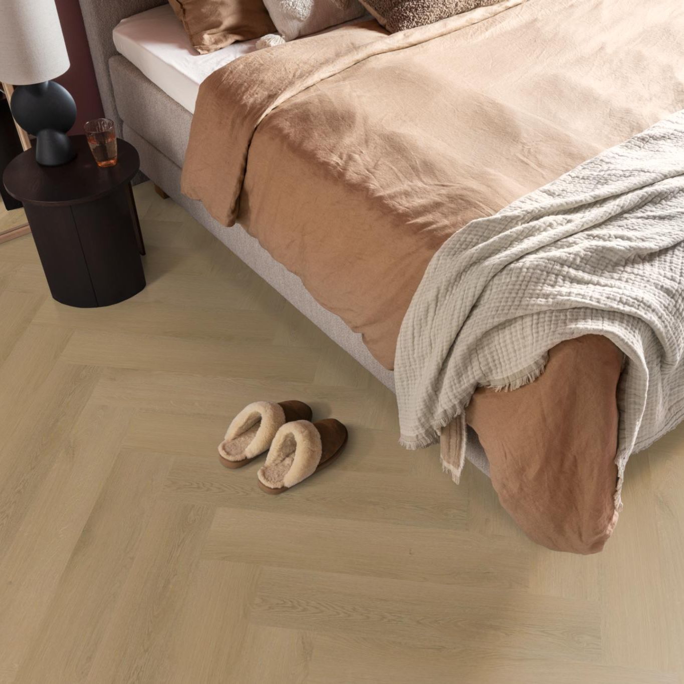 Ambiant Spigato Navaro Visgraat Dryback Beige - Plak PVC Vloer
