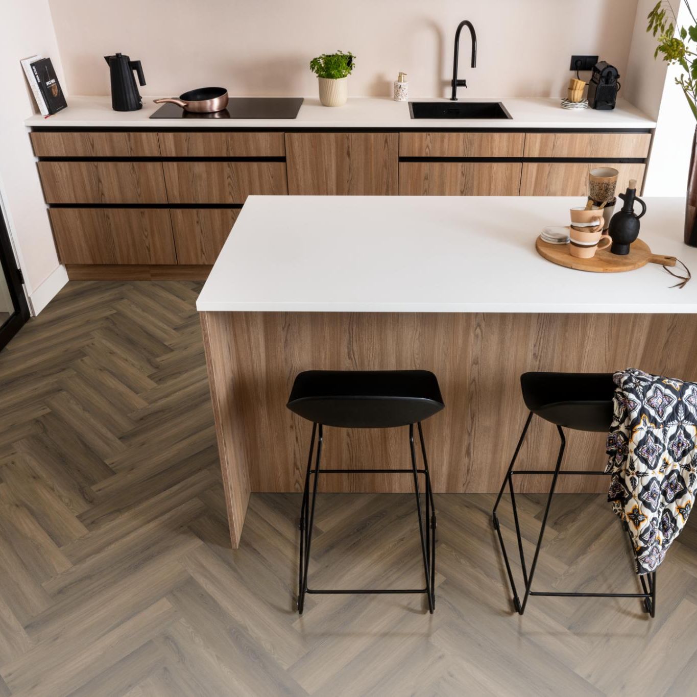 Ambiant Spigato Visgraat Click Warm Brown - Klik PVC Vloer