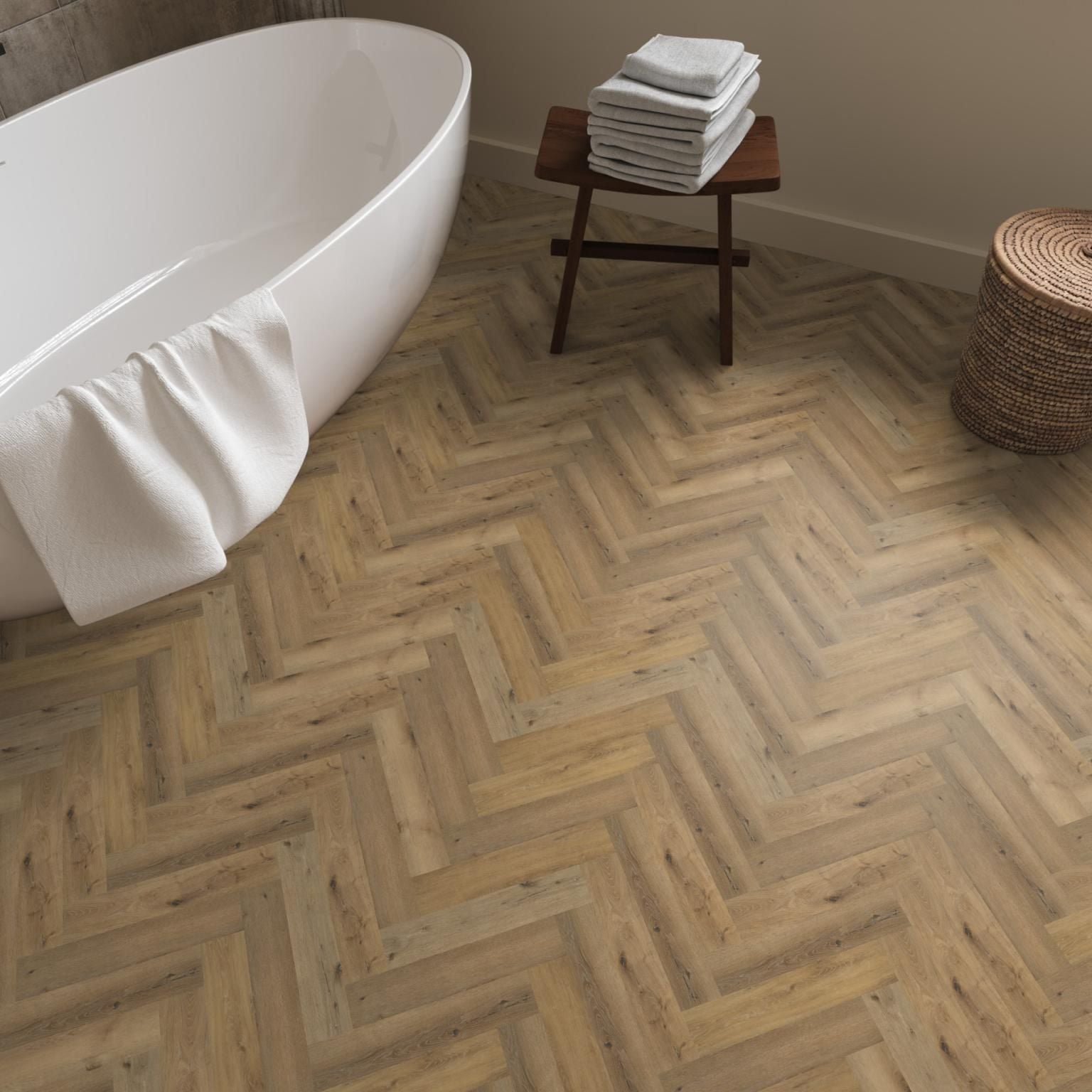 Ambiant Spigato Visgraat Dryback Dark Oak - Plak PVC Vloer