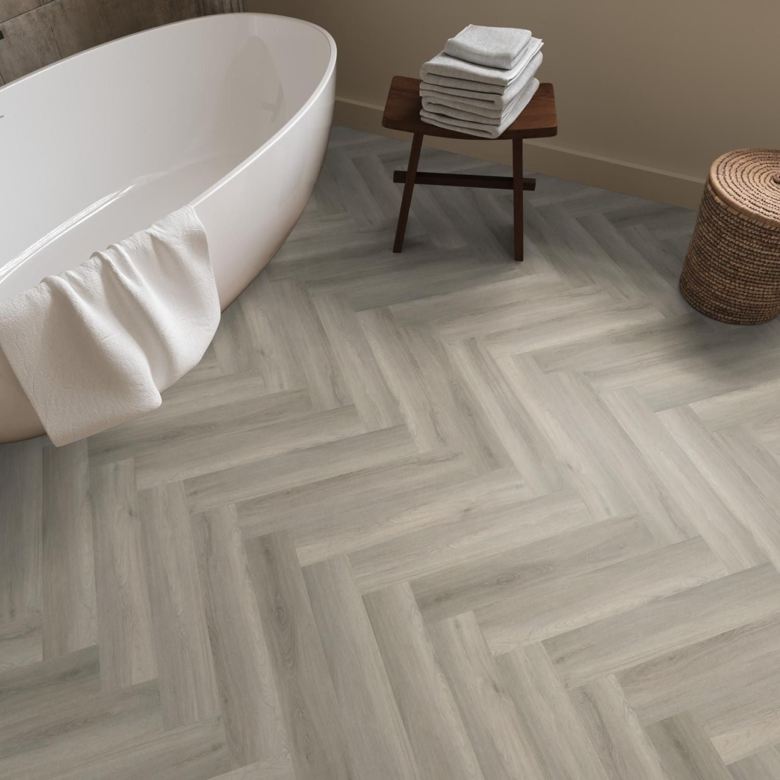 Ambiant Spigato Visgraat Dryback Grey - Plak PVC Vloer