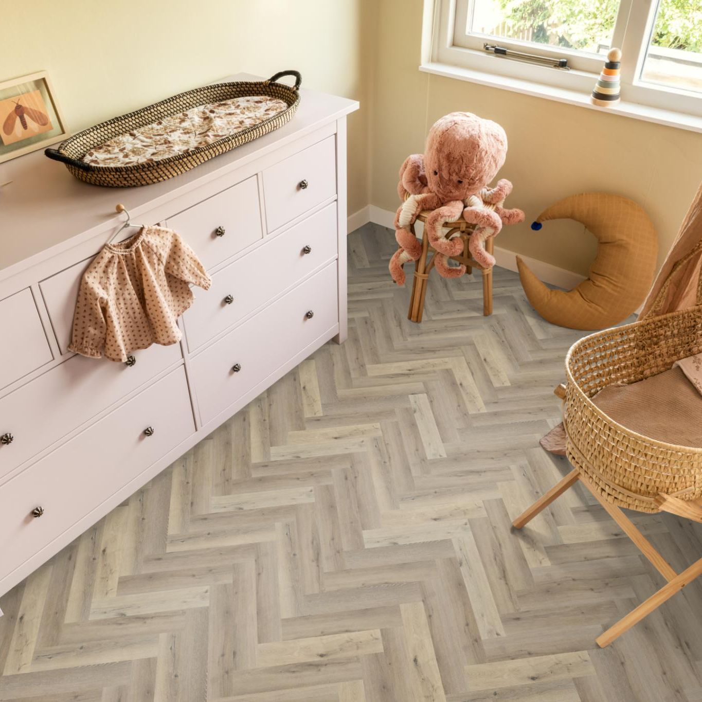 Ambiant Spigato Visgraat Dryback Light Oak - Plak PVC Vloer