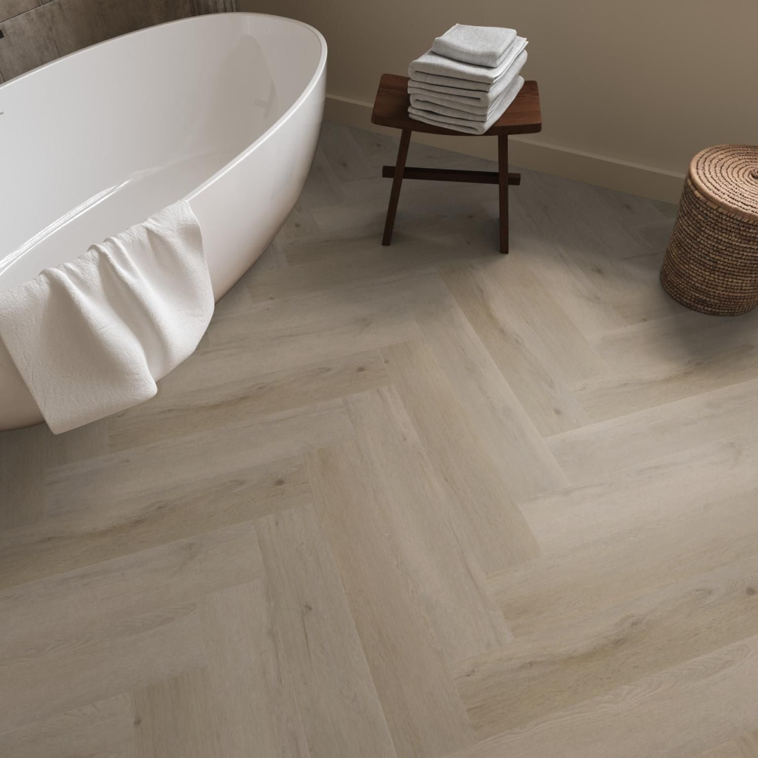 Ambiant Spigato Vivero Visgraat Dryback Light Oak - Plak PVC Vloer