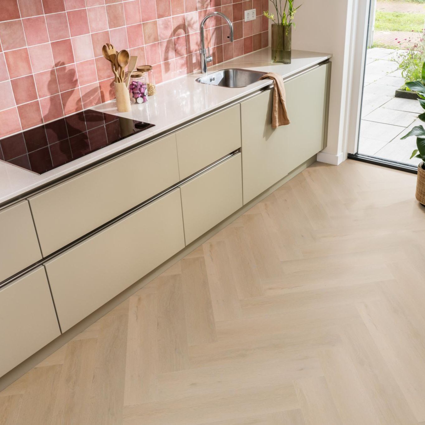 Ambiant Spigato Vivero Visgraat Dryback Warm Oak - Plak PVC Vloer