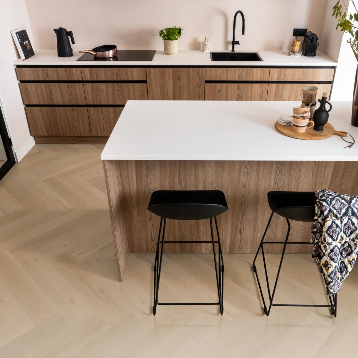 Ambiant Spigato Vivero Visgraat Dryback Warm Oak - Plak PVC Vloer