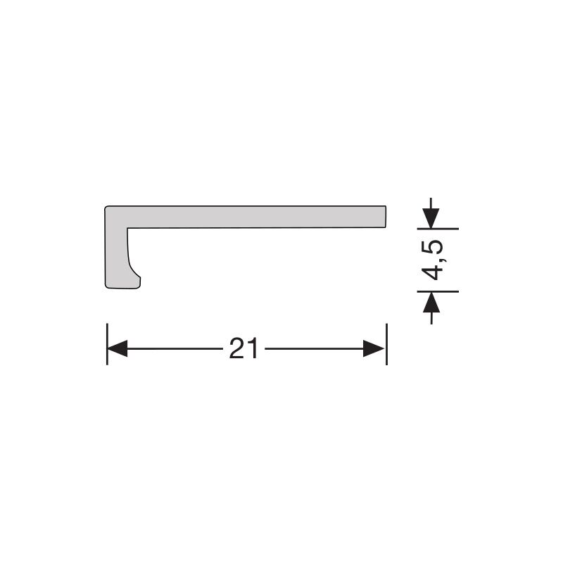 Hoeklijnprofiel 4 mm 3m RVS Geborsteld 69557