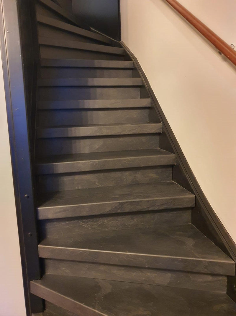 PVC Traprenovatie Easy Stairs Traptrede 55 Stone Black - 100 x 62 cm (voor 2 treden) - Harman Vloeren Amsterdam