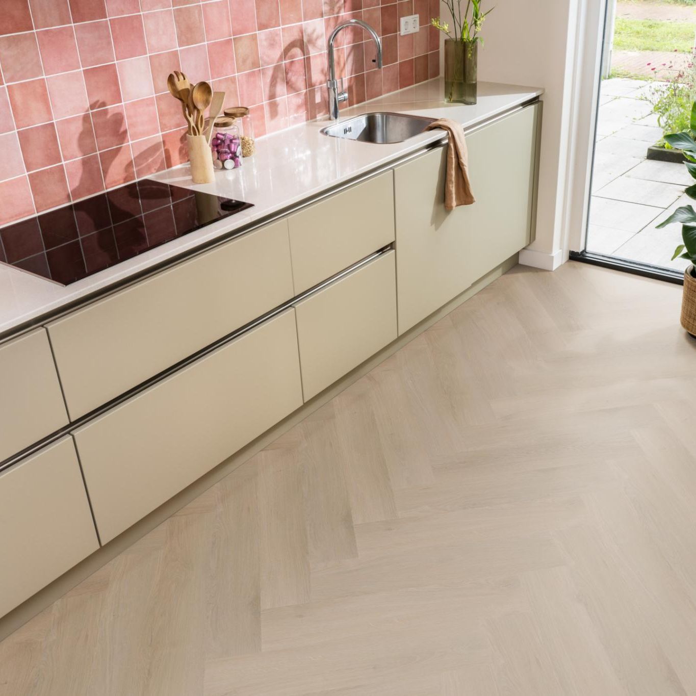 Ambiant Spigato Navaro Visgraat Dryback Natural Oak - Plak PVC Vloer
