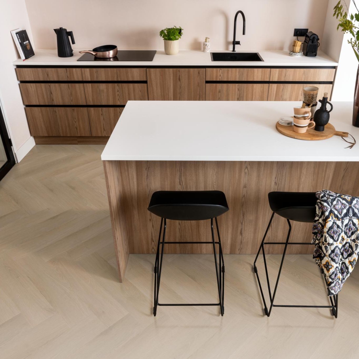 Ambiant Spigato Navaro Visgraat Dryback Natural Oak - Plak PVC Vloer