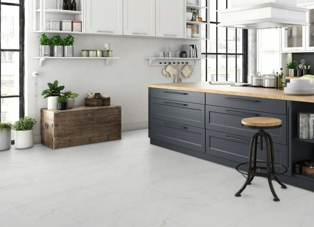 Falquon Stone 2.0 Q1004 Marmorata Chiara Hoogglans - Tegel Laminaat