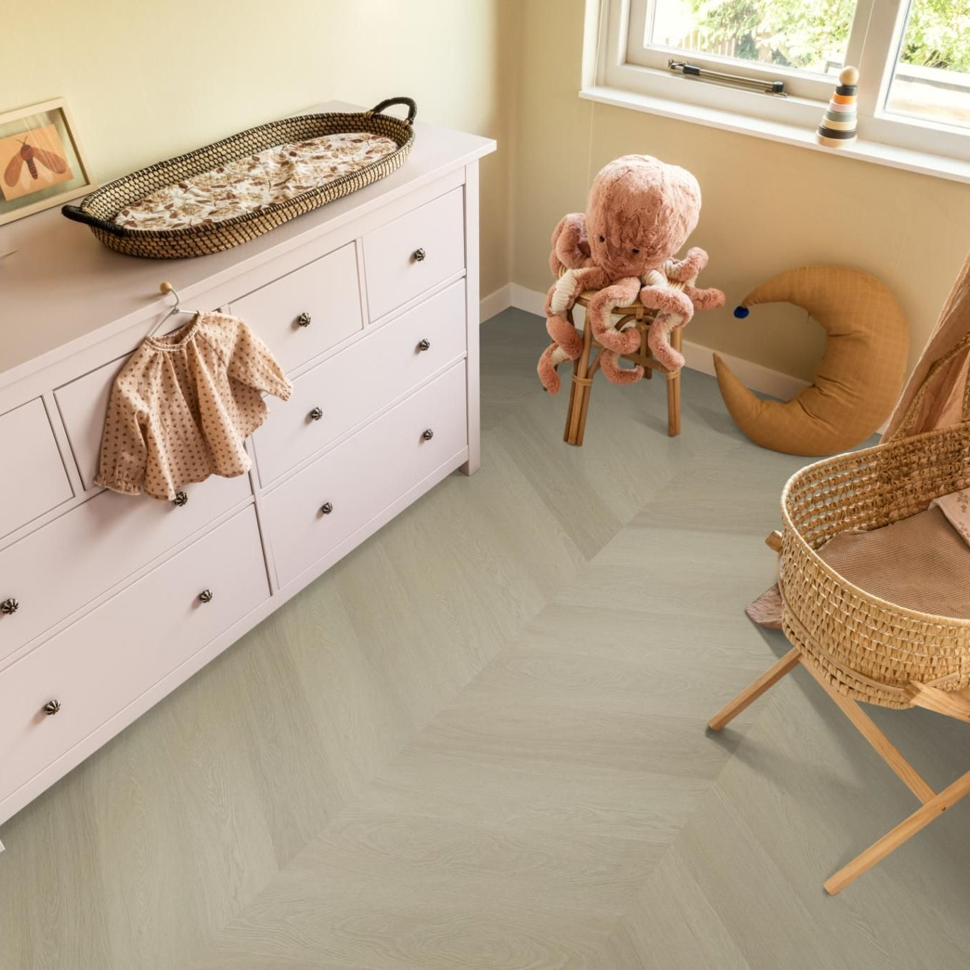 Ambiant Spigato Estino Hongaarse Punt Smoky - Plak PVC Vloer