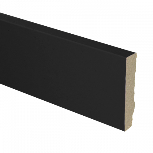 MDF Plint Recht 7cm Zwart Gefolied