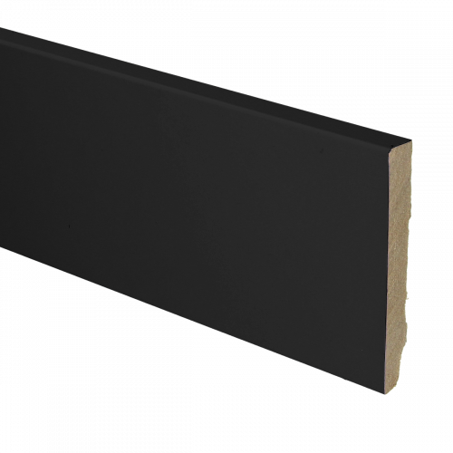 MDF Plint Recht 9cm Zwart Gefolied