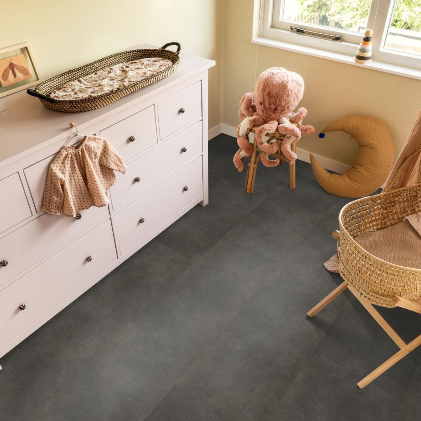 Ambiant Concrete Dryback Anthracite - Plak PVC Vloer
