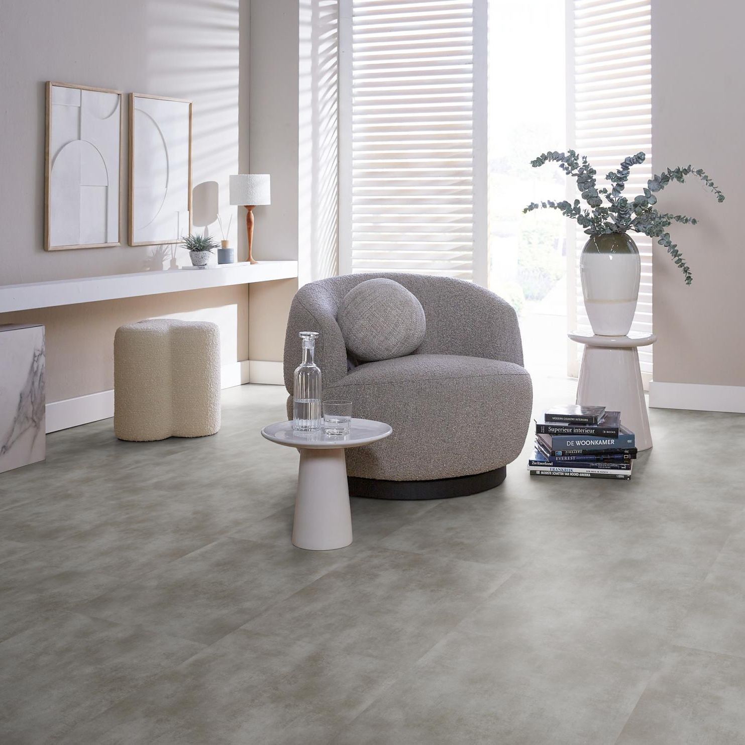 Ambiant Concrete XL Dryback Blue Grey - Plak PVC Vloer