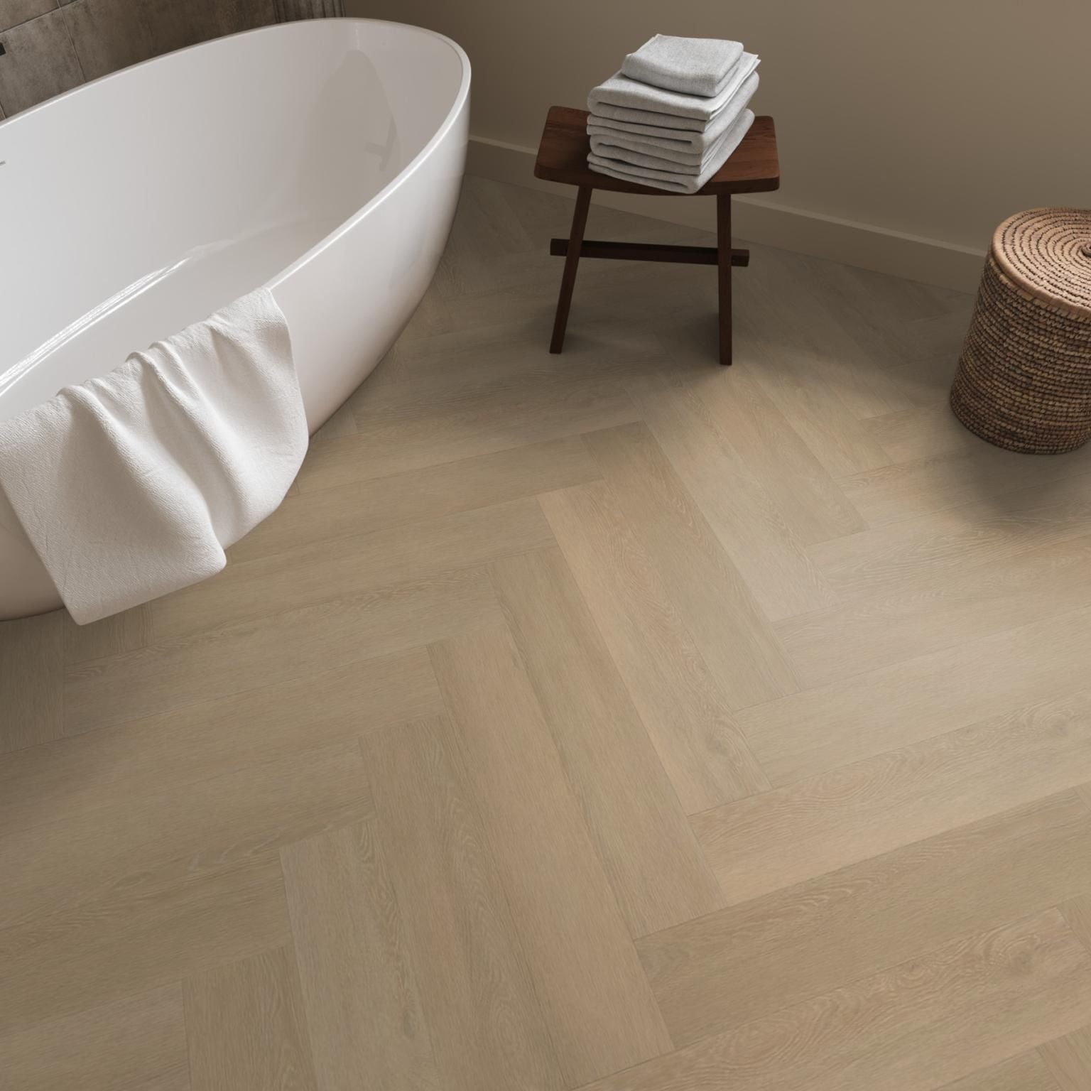 Ambiant Herringbone Dryback Warm Natural - Plak PVC Vloer
