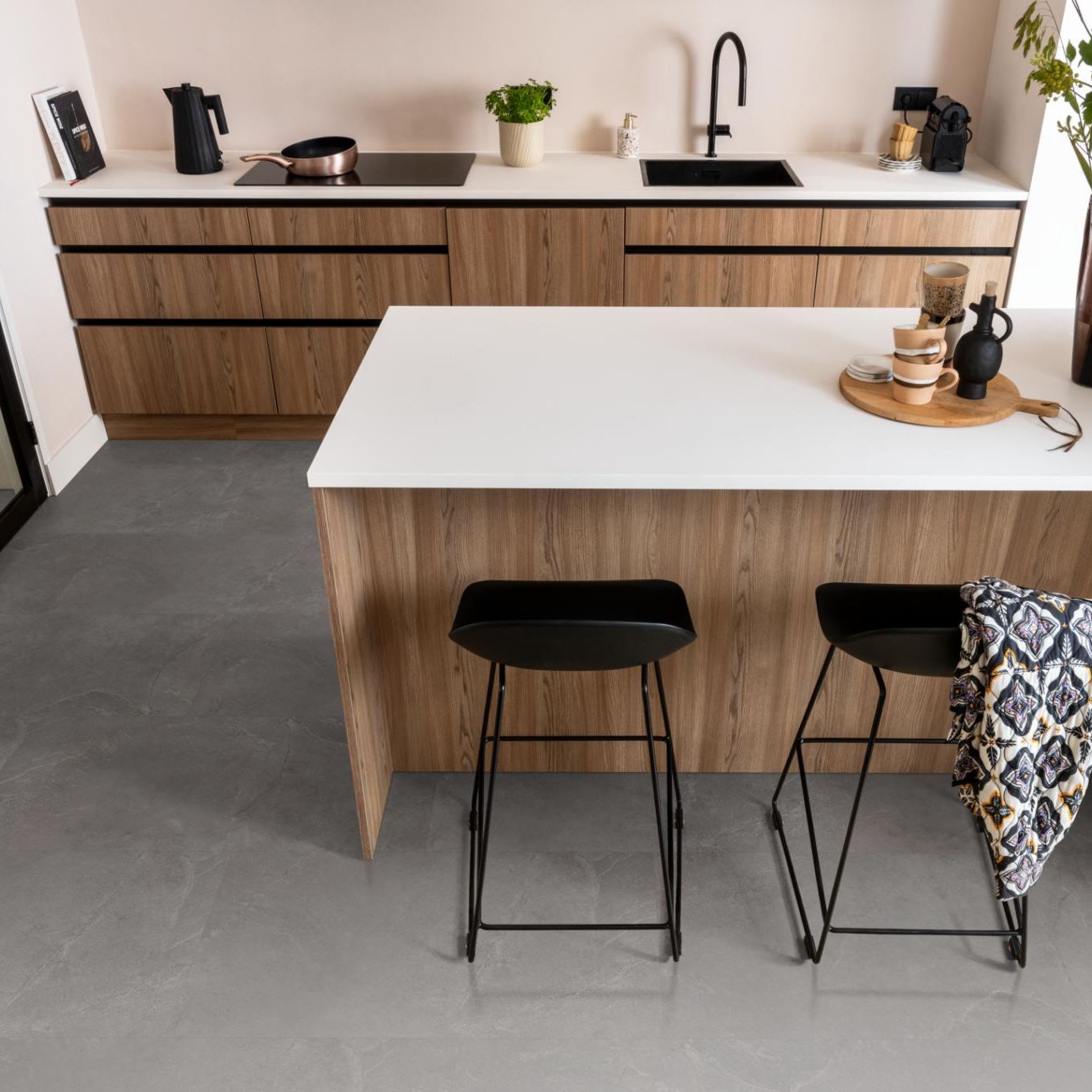 Ambiant Noveno Dryback Dark Grey - Plak PVC Vloer