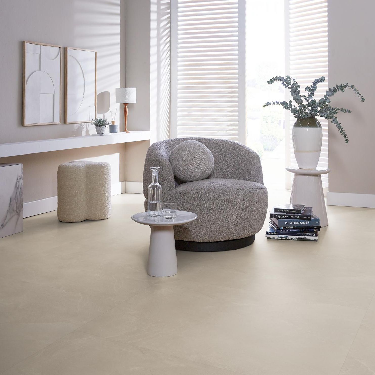 Ambiant Noveno XL Dryback Warm Beige - Plak PVC Vloer