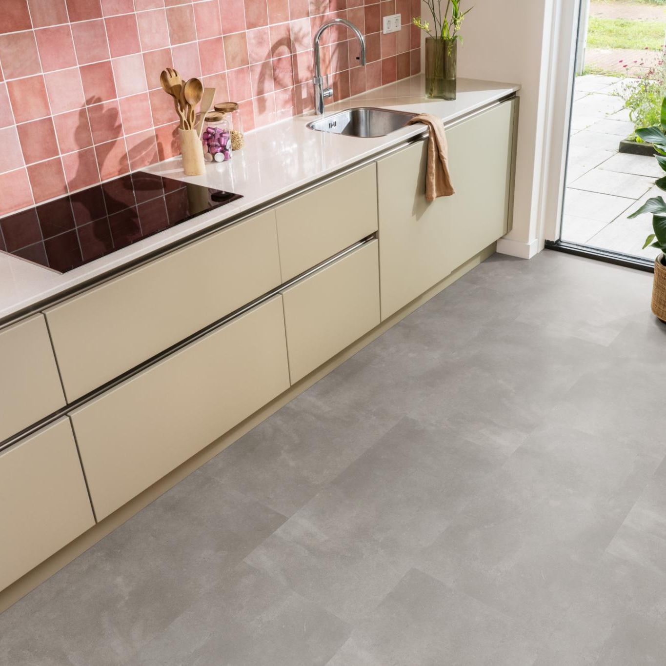 Ambiant Piazzo Dryback Warm Grey - Plak PVC Vloer