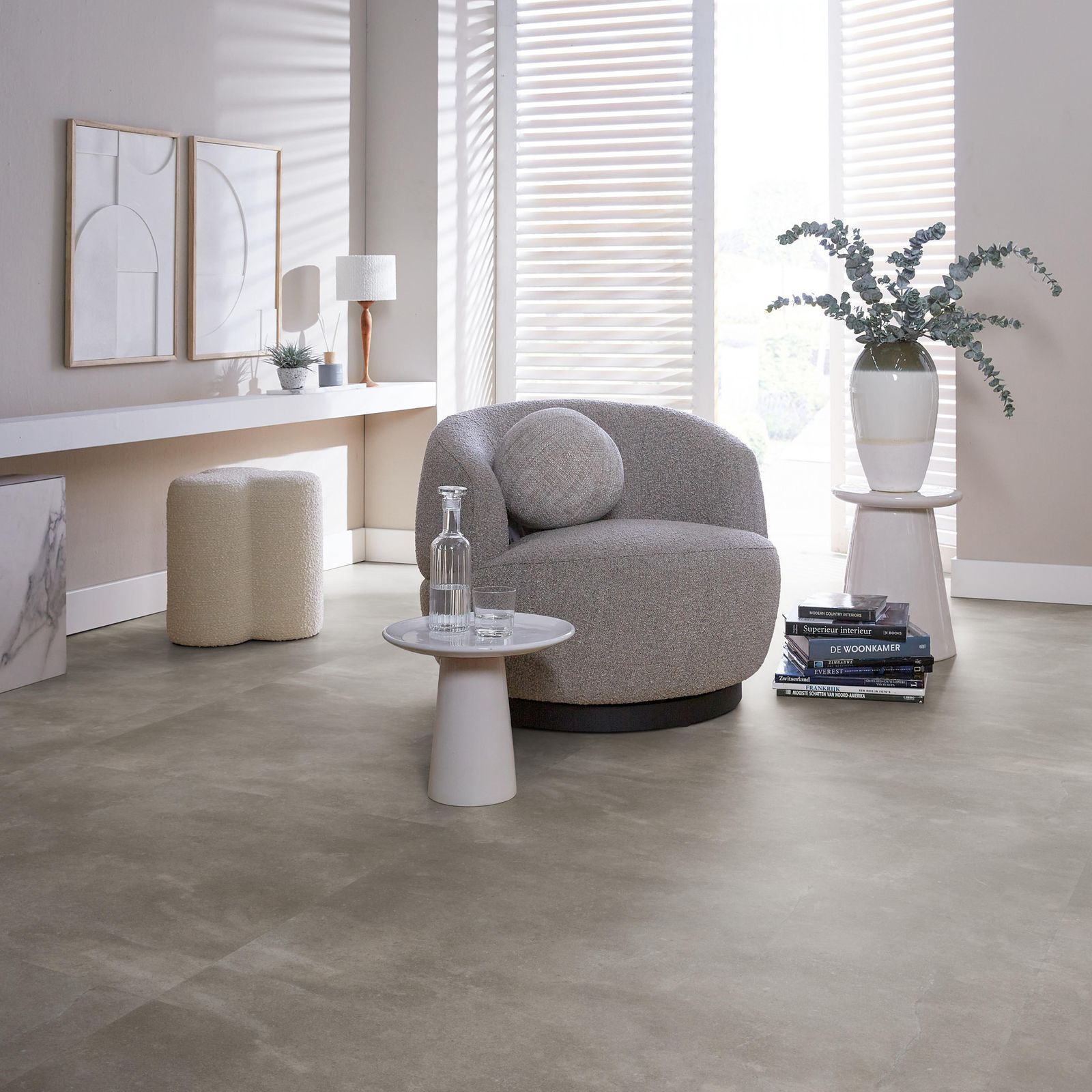 Ambiant Piazzo XL Dryback Warm Grey - Plak PVC Vloer