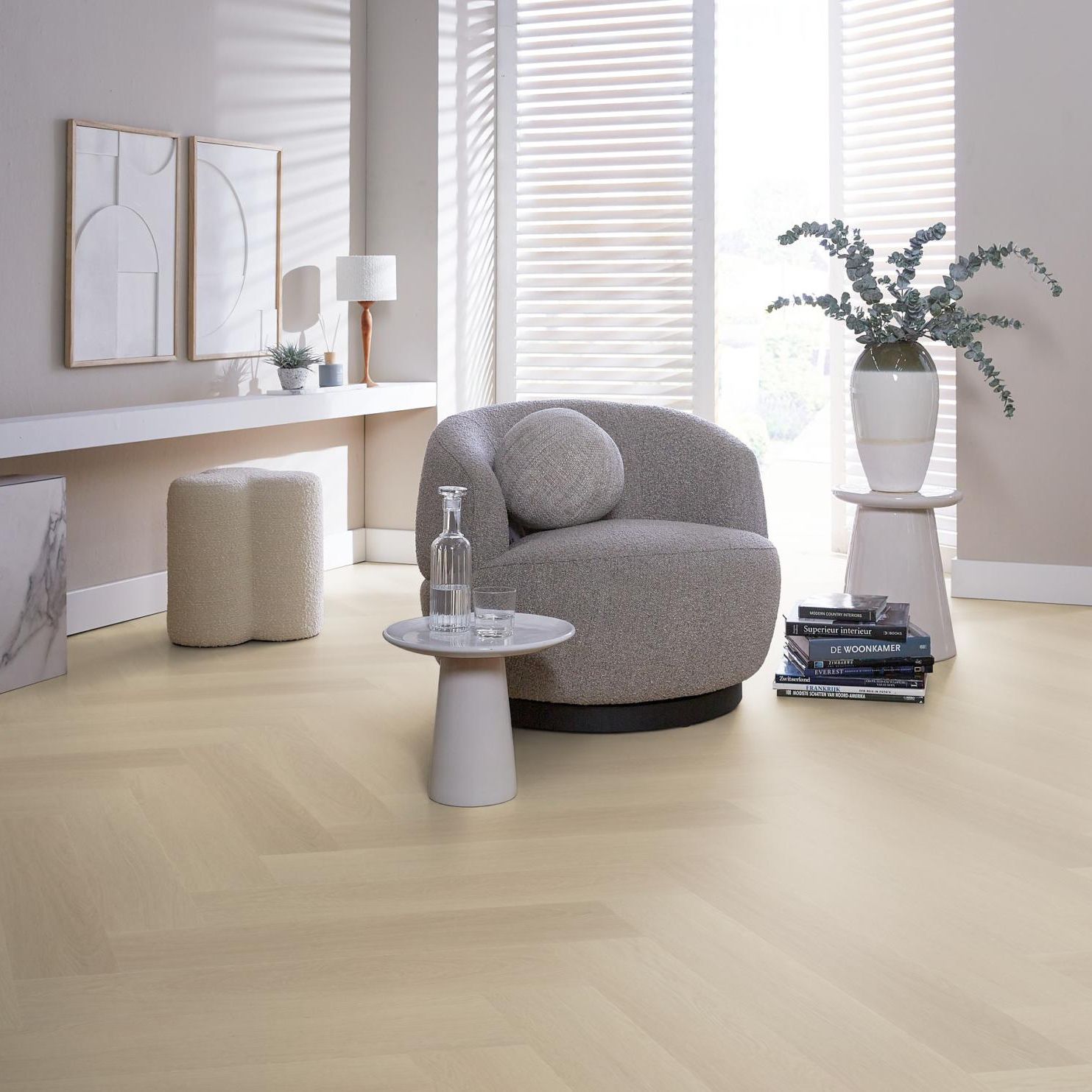 Ambiant Spigato Estino Visgraat Dryback Beige - Plak PVC Vloer