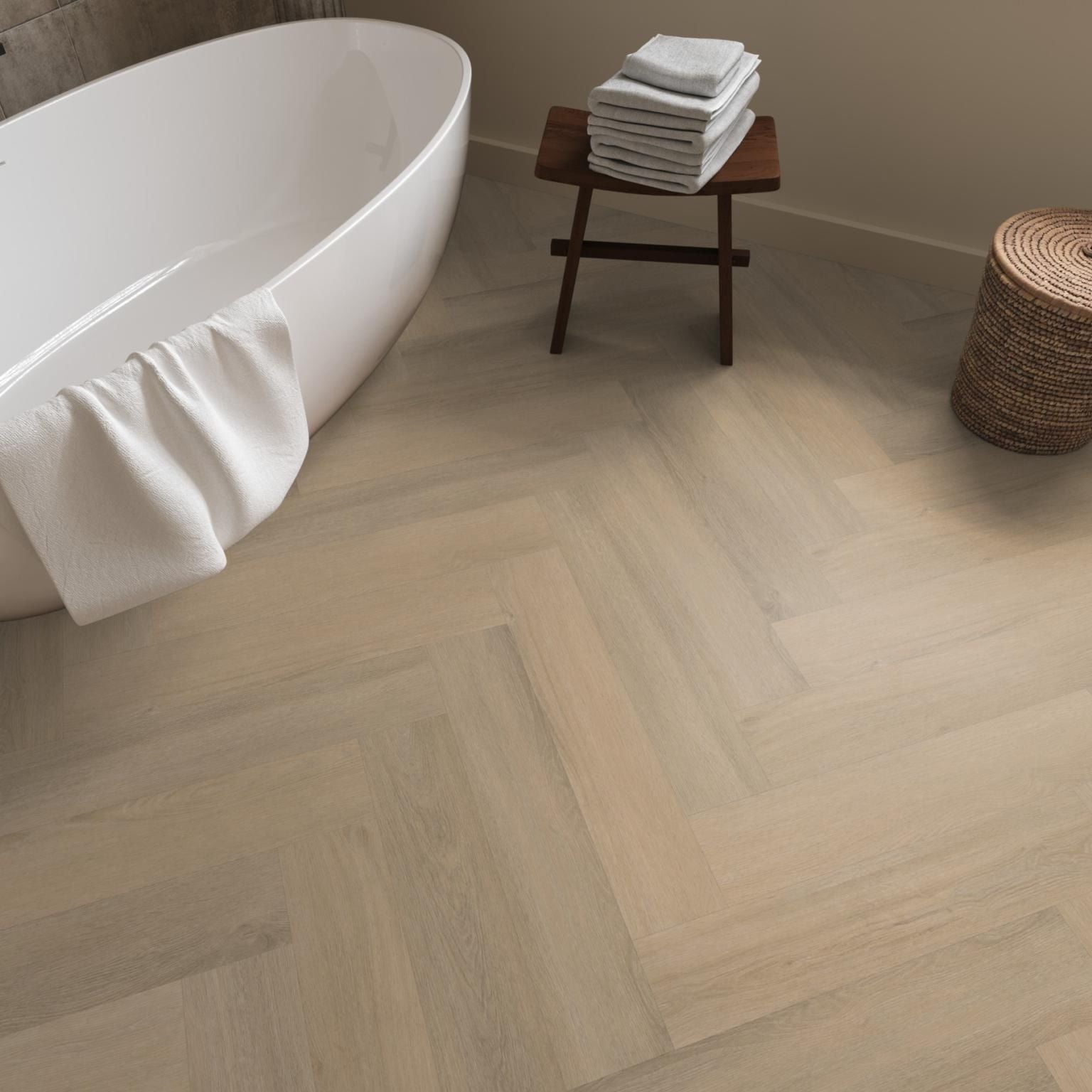 Ambiant Spigato Viranto Visgraat Dryback Warm Beige - Plak PVC Vloer