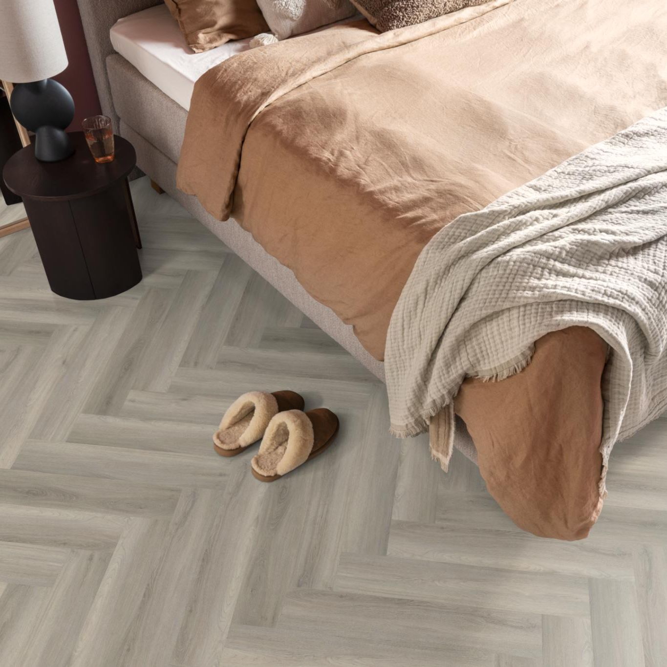 Ambiant Spigato Visgraat Dryback Grey - Plak PVC Vloer
