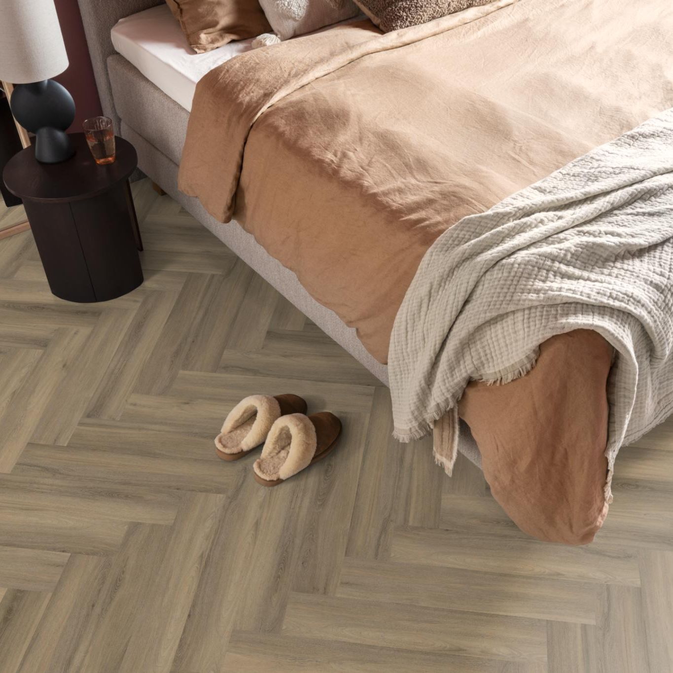 Ambiant Spigato Visgraat Dryback Light Brown - Plak PVC Vloer