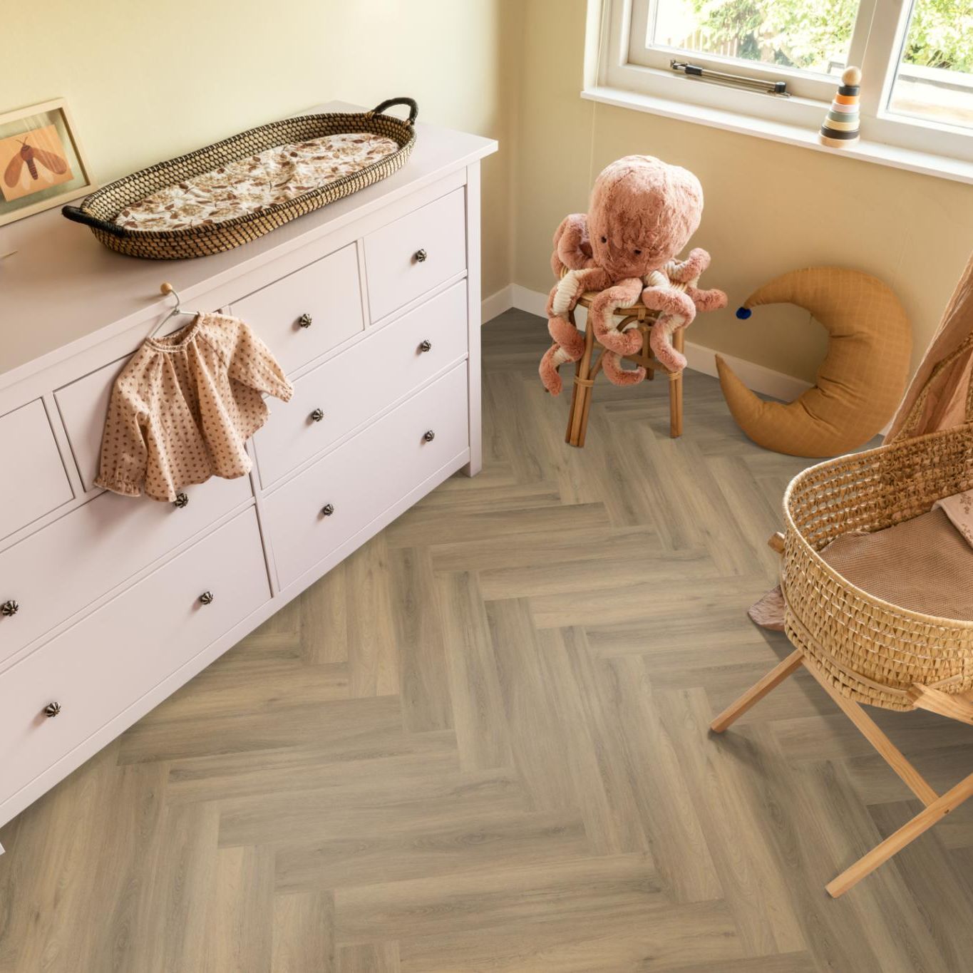 Ambiant Spigato Visgraat Dryback Natural - Plak PVC Vloer