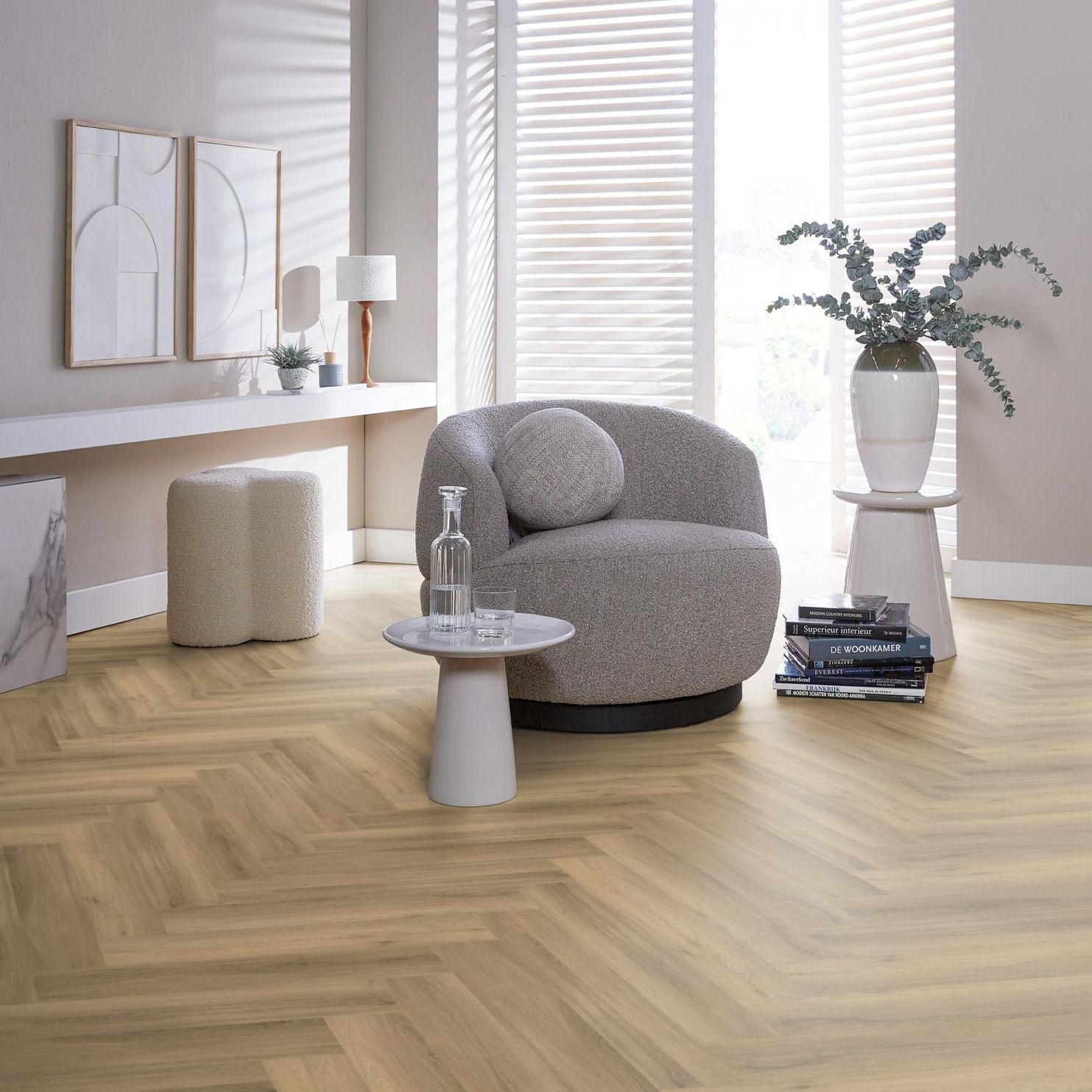 Ambiant Spigato Visgraat Dryback Natural - Plak PVC Vloer