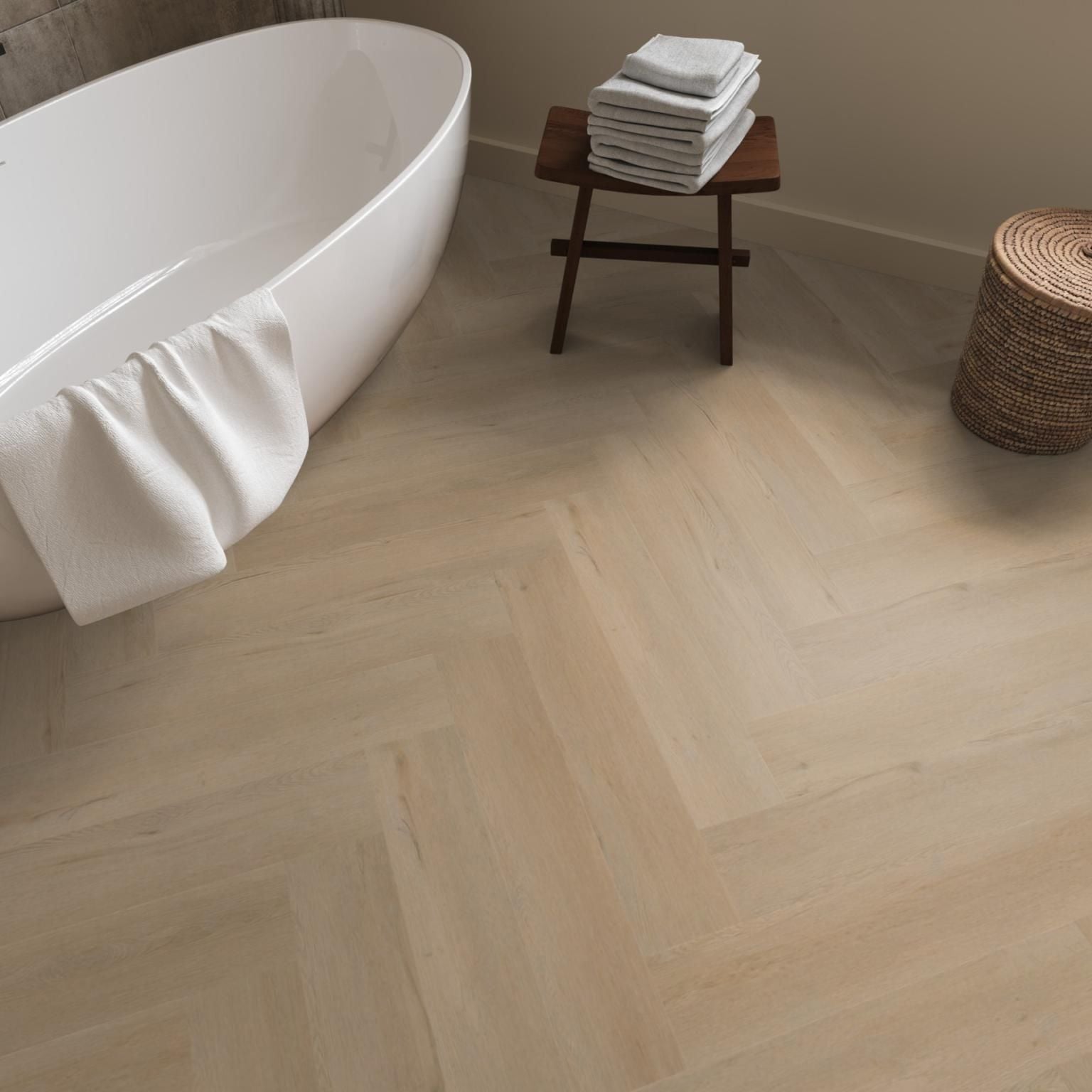 Ambiant Spigato Vivero Visgraat Dryback Beige - Plak PVC Vloer