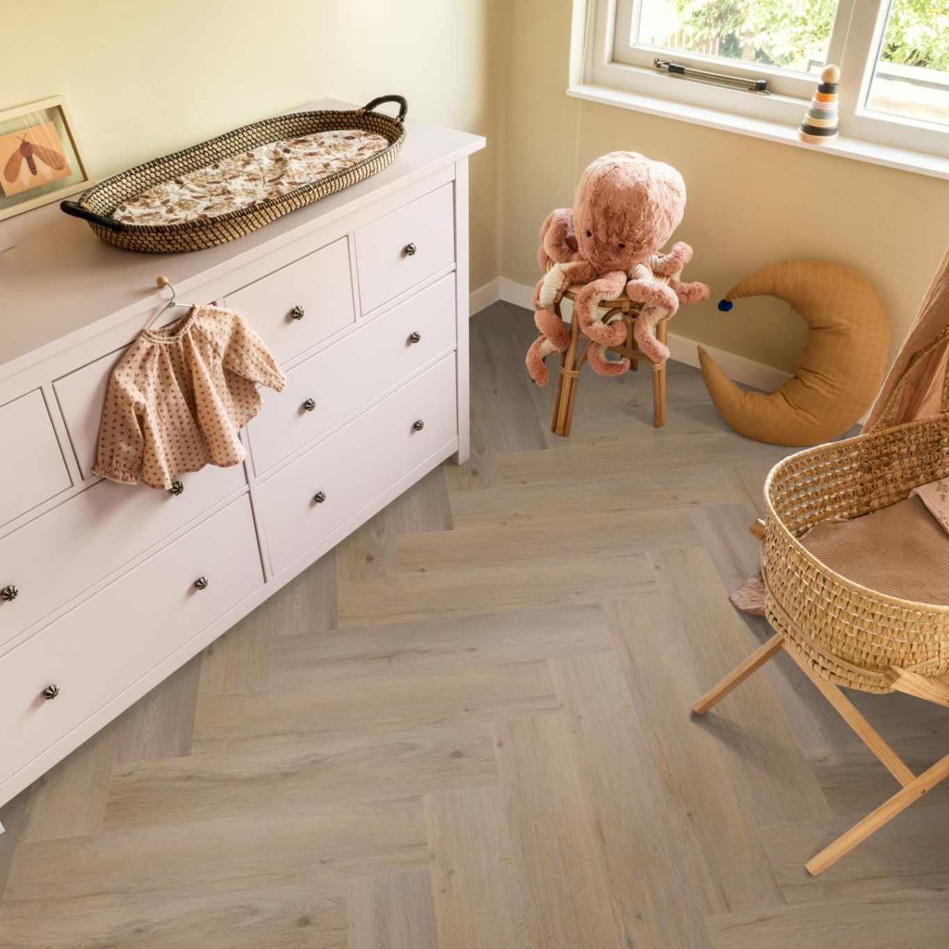 Ambiant Spigato Vivero Visgraat Dryback Natural Oak - Plak PVC Vloer