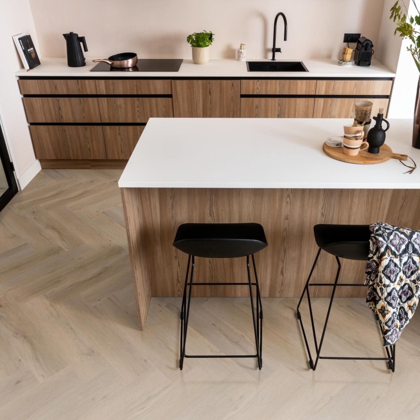 Ambiant Spigato Vivero Visgraat Dryback Natural Oak - Plak PVC Vloer