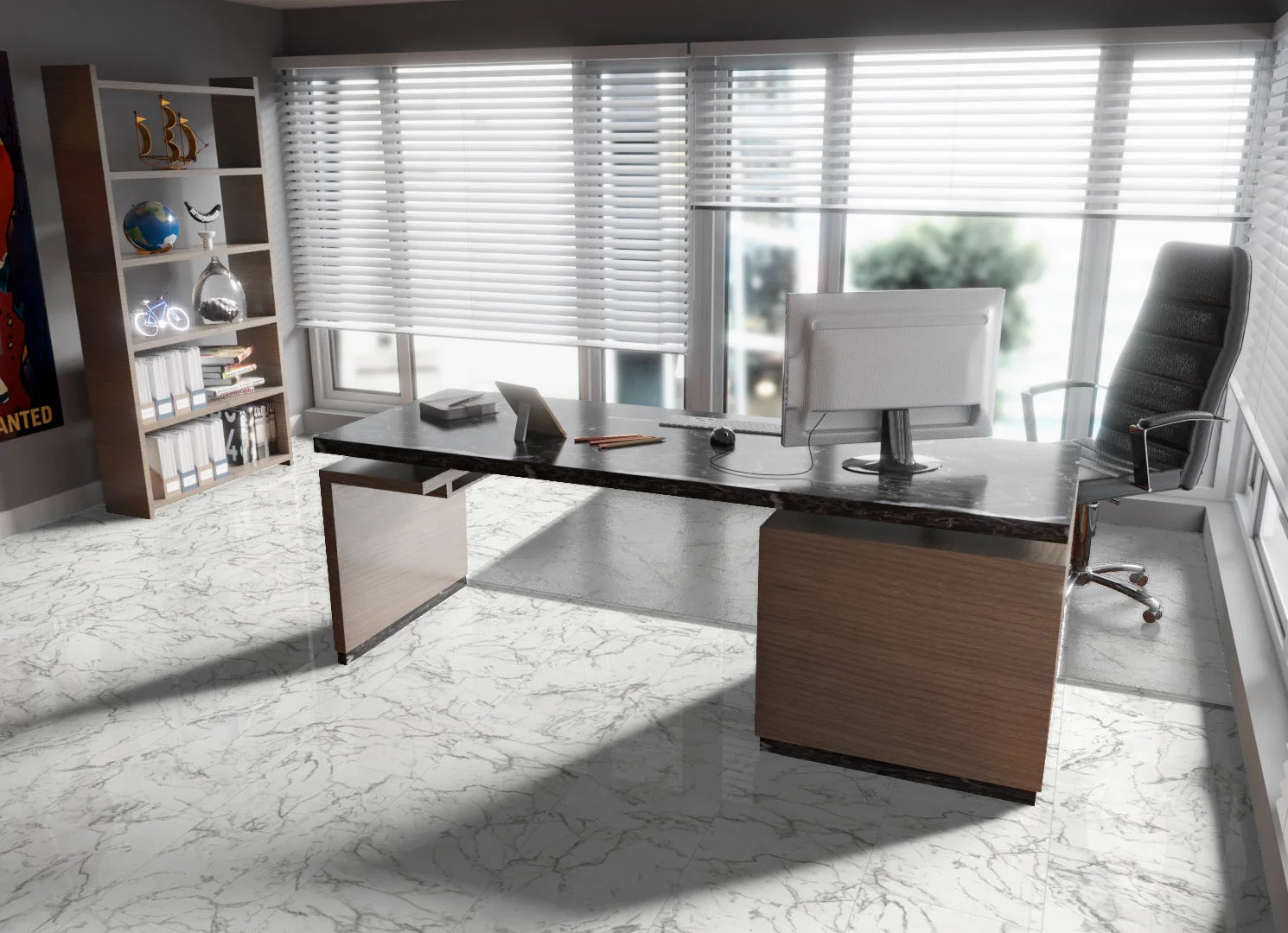 Falquon Stone 2.0 D2921 Carrera Marmor Hoogglans - Tegel Laminaat